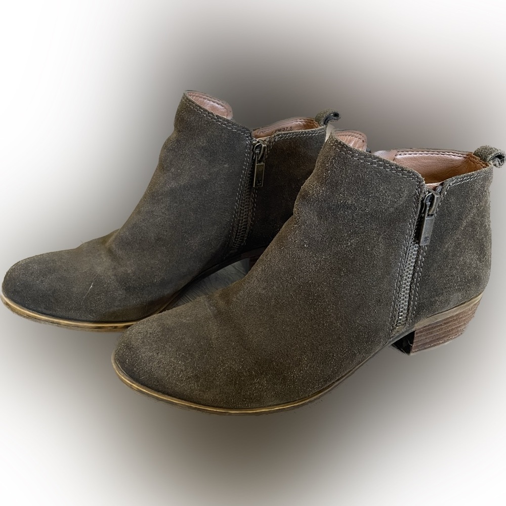 Lucky Brand Olive Green Booties, Size 7.5
